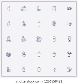 icon set about juice with keywords cocktail, tomate juice and drink shaker