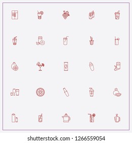 icon set about juice with keywords cocktail, energy drink and juice glasses