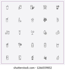 icon set about juice with keywords lunch, vodka and pomegranate