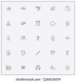 icon set about kitchen with keywords sift flour, gas stove and brownie
