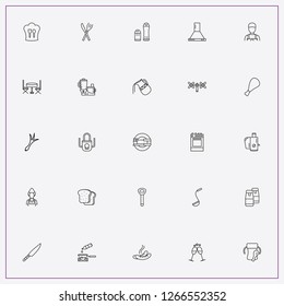 icon set about kitchen with keywords bottle opener, frying pan and juicer