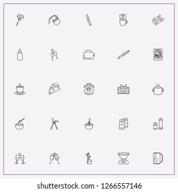 icon set about kitchen with keywords meat on spatula, salt and pepper and cheese