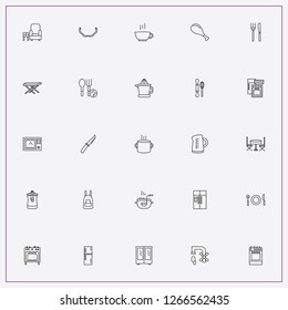 icon set about kitchen with keywords cutlery, cupboard and water mug