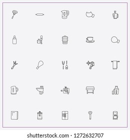 icon set about kitchen with keywords juicer, baby milk bottle and cup of tea
