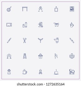 icon set about kitchen with keywords dishwasher, table and knife and fork