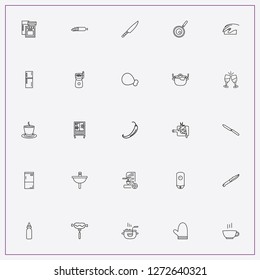 icon set about kitchen with keywords cupboard, cutting board and stemware