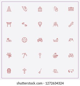 icon set about landscape with keywords icebreaker, flatiron and barrier triangle