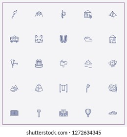 icon set about landscape with keywords rain cloud, camping tent and apple tree