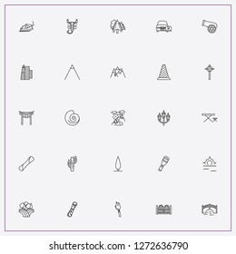 icon set about landscape with keywords scorpion, fields of hay and forest
