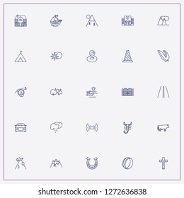 icon set about landscape with keywords sailing ship, christian cross and ing