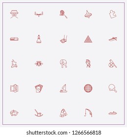icon set about leisure with keywords bicycle steering wheel, pool triangle and table tennis