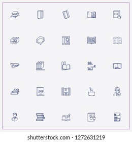icon set about library with keywords books, library employee and library building