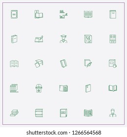icon set about library with   shelf with cupboards, student and bookshelves