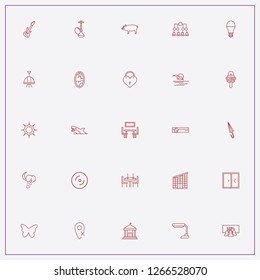 icon set about light with keywords wrong location, lamp and thunder with rain