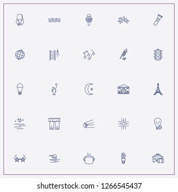 icon set about light with keywords rock star spectacles, firework and comet