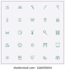 icon set about light with keywords church, feather and butterfly