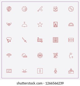 icon set about light with keywords table lamp, basketball and double door