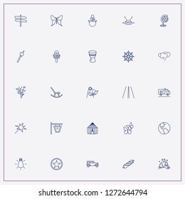 icon set about light with keywords forest and moonlight, unknown flying object and butterfly