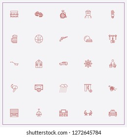 icon set about light with keywords rain, basketball and rock star spectacles