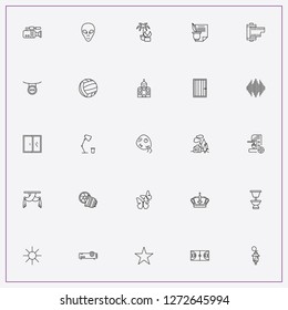 icon set about light with keywords sun, camera lens and butterfly