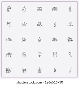 icon set about magic with keywords gift, halloween flask and magic ball