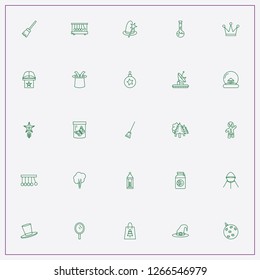 icon set about magic with keywords gas vapor, forest and broom
