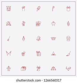 icon set about magic with keywords cloak, magic hat with stick and rabbit in hat