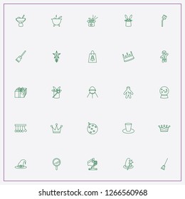icon set about magic with keywords gift, halloween cauldron and voodoo