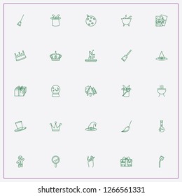 icon set about magic with keywords gingerbread, tarot cards and forest