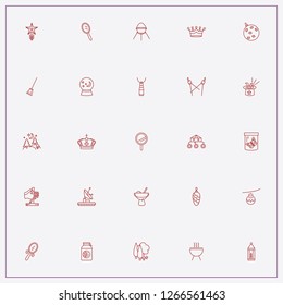icon set about magic with keywords broom, halloween cauldron and forest
