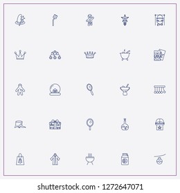 icon set about magic with keywords crown, magic hat with stick and cloak