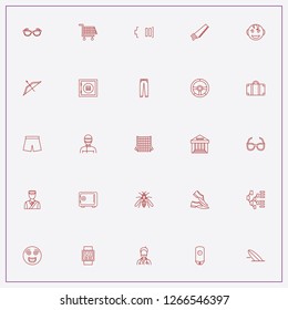 icon set about man with keywords fly, saw and sport watch
