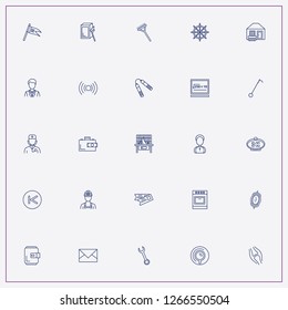 icon set about man with keywords tickets, middle age flag and wallet