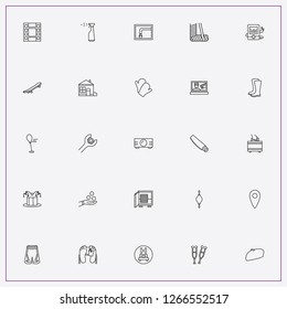 icon set about man with keywords boots, wrench and punching bag