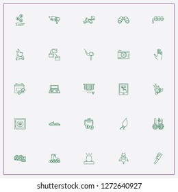 icon set about man with keywords data sending, tree cut and bonfire
