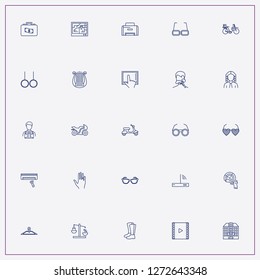 icon set about man with keywords scooter, money case and delivery boy