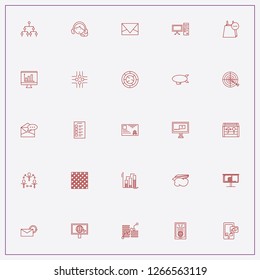 icon set about marketing with  data connection, vote list and electronic mail
