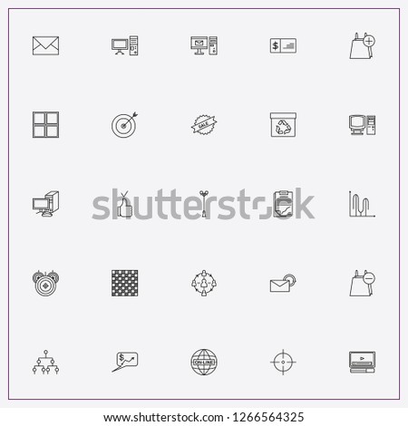 icon set about marketing with   statistics, worldwide online and graph