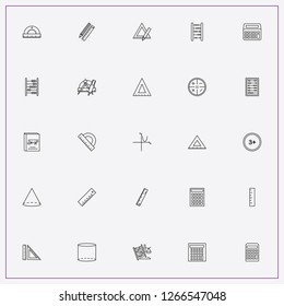 icon set about mathematics with keywords calculating button, triangle ruler and mathematical tools