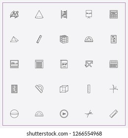 icon set about mathematics with keywords protractor, mathematics angels and accouting scores