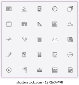icon set about mathematics with keywords abacus, mathematics ruler and round ruler