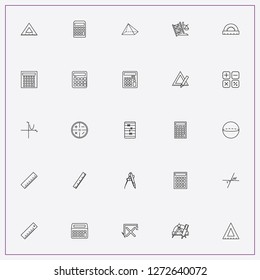 icon set about mathematics with keywords mathematical tools, abacus and ruler
