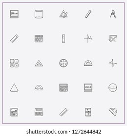 icon set about mathematics with keywords square root, protractor and abacus