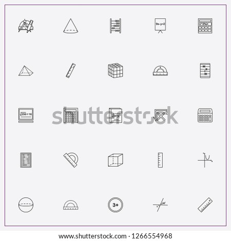 icon set about mathematics with keywords protractor, mathematics angels and accouting scores