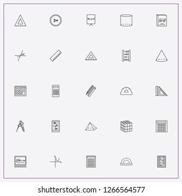 icon set about mathematics with   math book, compass with pencil and math graph