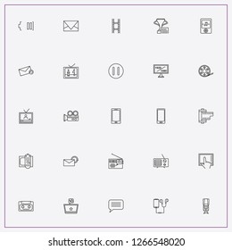 icon set about media with keywords laptop touch pad, camera film and pause button