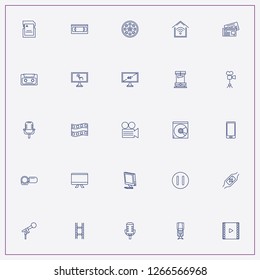 icon set about media with keywords home wireless connection, television and newspaper