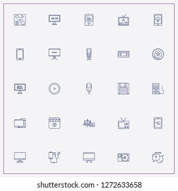 icon set about media with keywords live chat, cellular and television