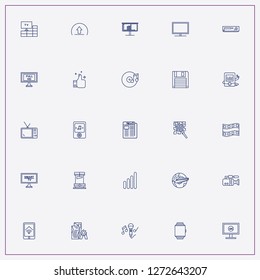 icon set about media with keywords newspaper award, graphic billboard and microphone