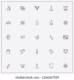 icon set about medicine with keywords atom, hearts and toothpaste with brush
